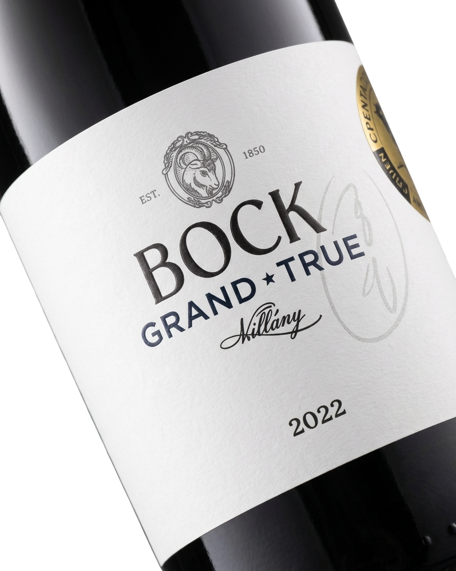 Etikett des Bock BV Grand True 2022 in Nahaufnahme