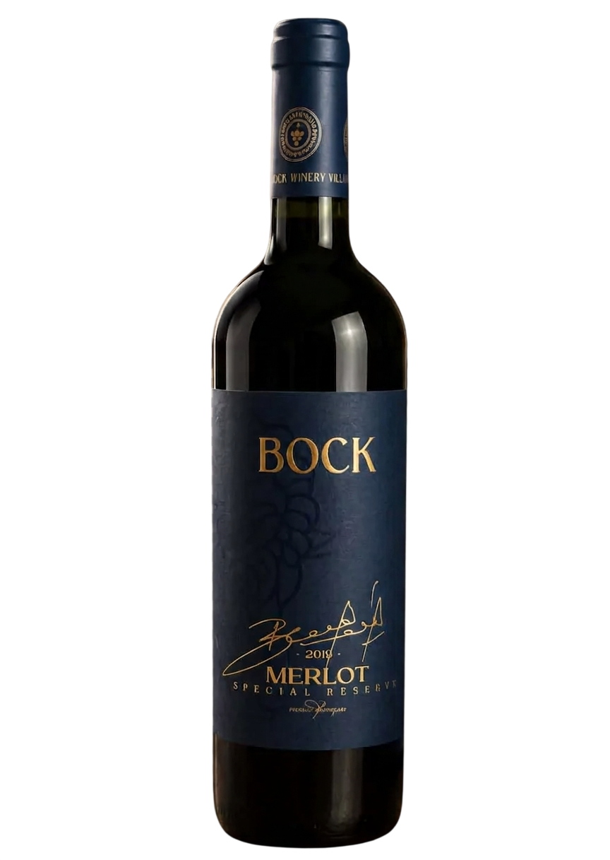 Bock Merlot Special Reserve 2019 – 0,75-l-Flasche, Vorderansicht