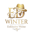 Logo von ED Winter Exklusive Weine mit goldenen Initialen, Trachtenhut und Weintraube.